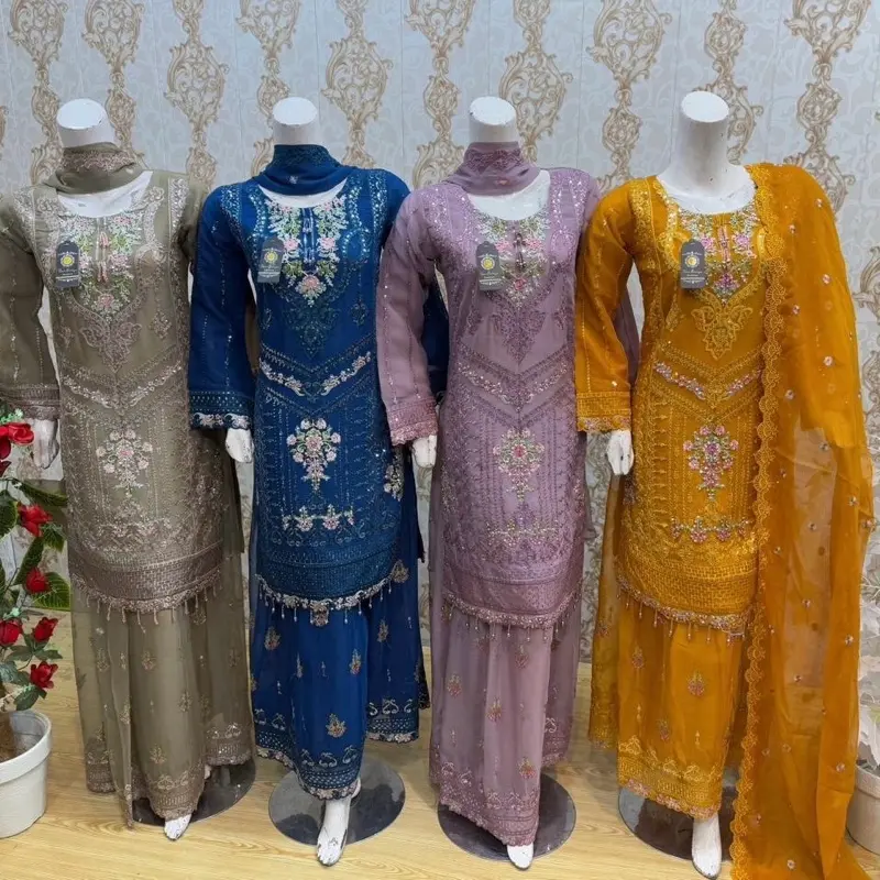 Sharara 3 Piece suit  Womenswear Long Sleeve Floral Comfort