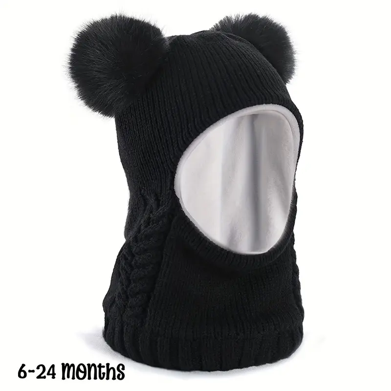 Camptrace Baby Toddler Kids Winter Hat Scarf Set Girls Boys with Fleece Lined Beanie Snow Hat Hood Pom 6