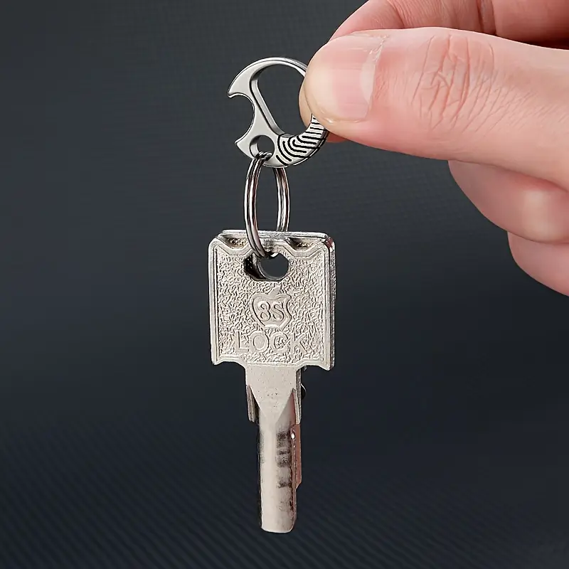Compact Titanium Alloy Goldfish Clasp Keychain with Mini Bottle Opener - Perfect for Outdoor, Halloween, Christmas & New Year Gifts 4