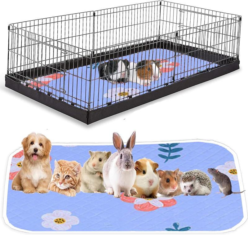 Guinea Pig Cage Liners Absorbent Bedding Reusable Washable Pet Mats For Rabbit Hamster Chinchillas Mat Small Animals Dog Cat Potty Accessory 27''x 19'', Blue 0