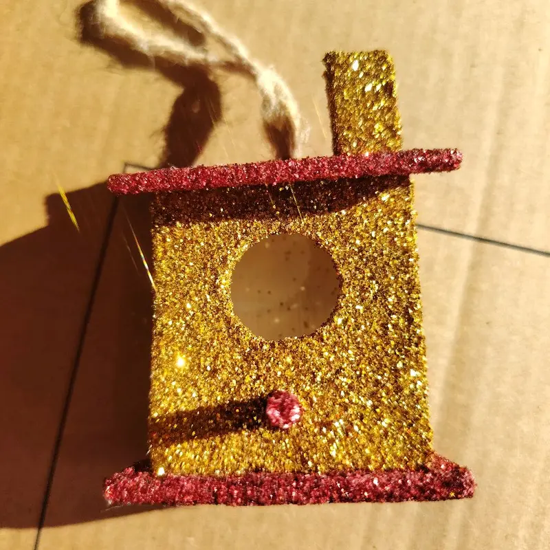 Small Hanging Glitter Birdbox, confetti glitter bomb 1