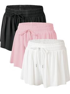 Women's Solid Color Drawstring Shorts, Casual Pocket Bottoms for Summer, Ladies Clothes for Daily Wear, Drawstring Waist Shorts