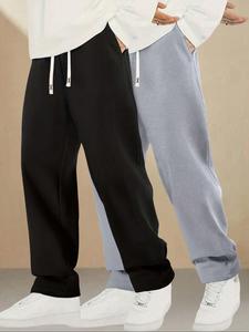 Men's Pocket Pants, Casual Comfy Loose Trousers for Spring & Fall, Men's Bottoms for Daily Wear