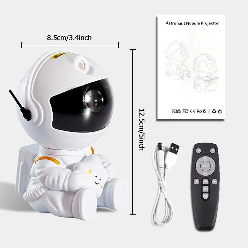 Astronaut Galaxy Star Projector - 7 Effects Night Light for Bedroom, Kids Room, Game Room, Home Theater - Remote Control and Timer - Portable and Innovative Design - Audio speakers  bluetooth astronaut  projector  light astronaut  projector 7