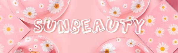 Product Introduction of SUNBEAUTY Little Daisy Party Tableware Set, Pastel Decorations for Baby Showers and Birthdays 0