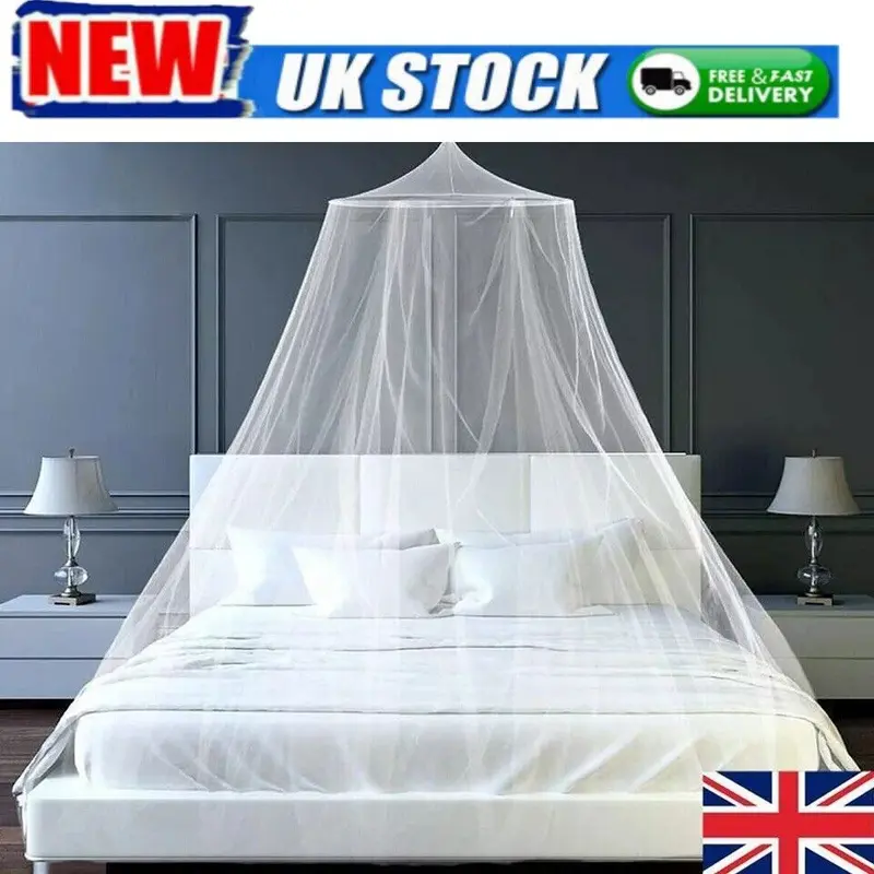 Dome Mosquito Net Canopy Fly Insect Protect For Double King Bed 9m x 2.5m UKK 0