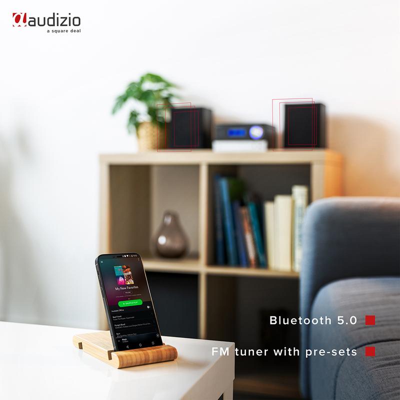 Audizio Toulon HiFi Stereo System with Bluetooth, CD Player - Black 1