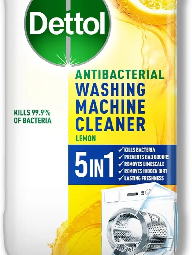 Dettol Antibacterial Washing Machine Cleaner – Citrus Fresh Scent, 250ml – Eliminates 99.9% of Bacteria & Odours