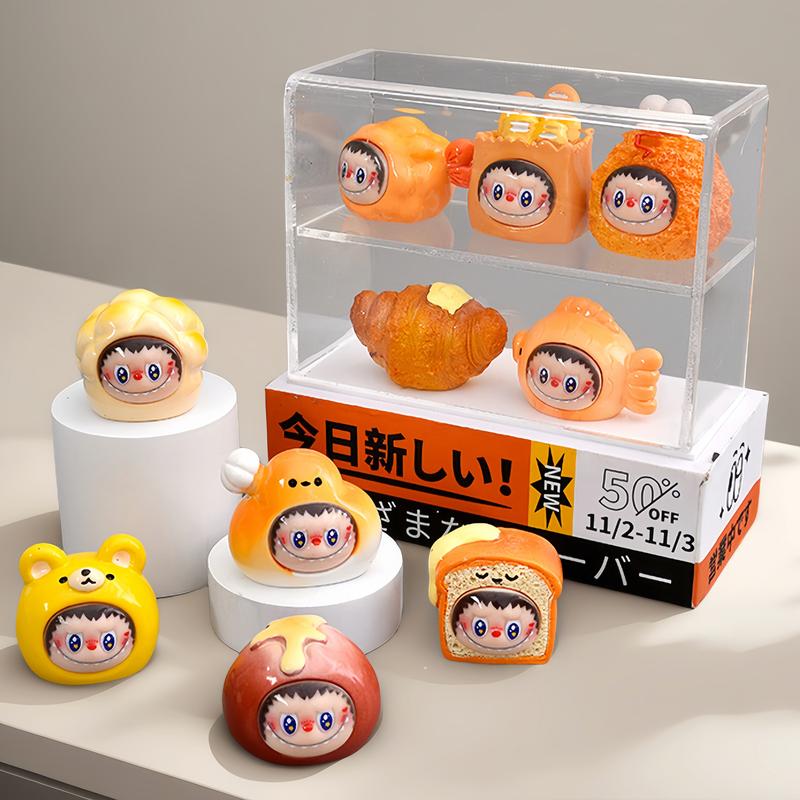 Set of 10 Desk Ornament Cute Labubu Creative Mini Figure Desktop Decoration for Home Office Living Room Bedroom Ornaments Car Accessories Girls Cute Birthday Gift statue 0