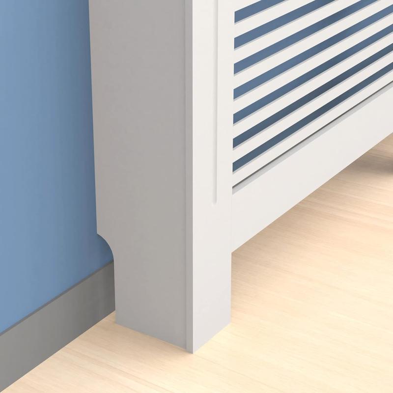 NEW Radiator Cover Wood Cabinet: External 92cm Height White Extra Large Heater Covers Inner Heights 90cm Horizontal Slats Modern Tall Radiator Shelf Thicken MDF Wooden Kitchen Bedroom 4