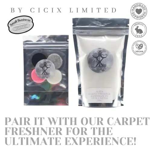 Scented Vacuum Freshner Discs. 130+ Scents To Pick From. Handmade in England. Strong Scented, Long lasting. Pack of 4x 3cm Discs. Vegan And Cruelty Free. (Clean Cotton) 3
