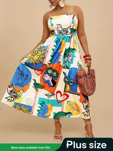 【Plus Size】Women's Dress, Casual Sleeveless Dress for Summer, Women's Plus Size Clothing for Daily Wear