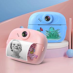 Instant Print Camera Toy, 1 Set USB Rechargeable Digital Camera with Game & Music Playback Function, Camera Toy with Lanyard & USB Cable & Paper & Color Pen Portable Camera