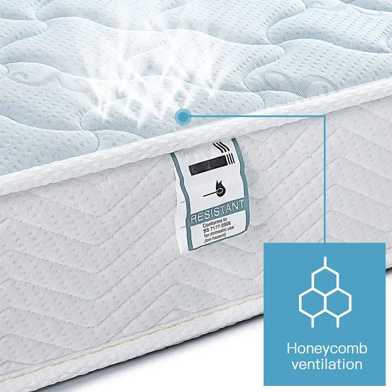 Good Nite 3FT Single Spring Mattress – 3cm Memory Foam, 18cm Depth, 3D Breathable Knitted Fabric, Fire Support System 1
