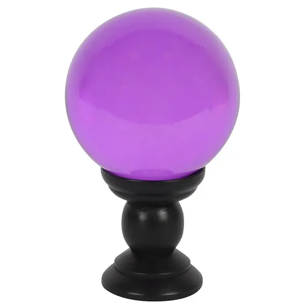 Large Purple Crystal Ball on Stand - Perfect for Home Decor 0