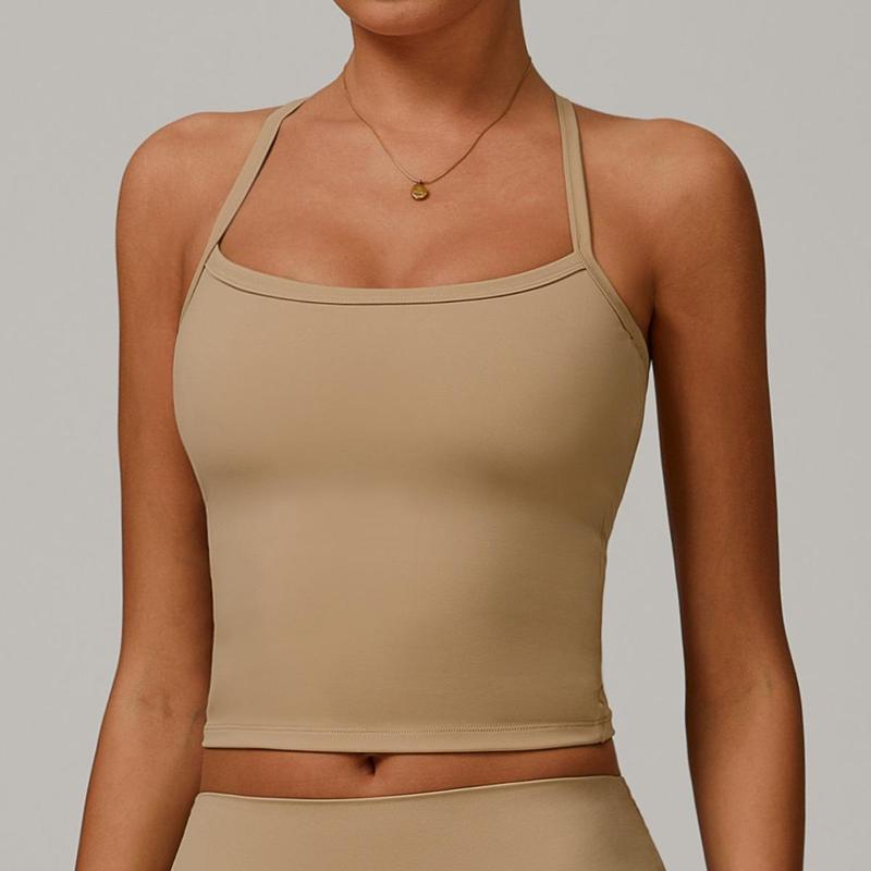 Women's Solid Backless Sports Cami Top, Quick Drying Breathable Sports Cami Top, Gym Clothes, Running Vest, Ladies Sportswear for Indoor Outdoor Wear 4