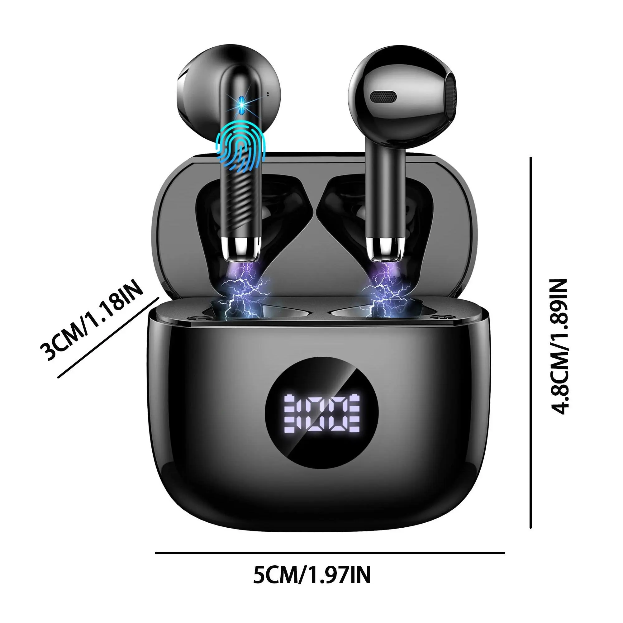 Wireless Earbuds, LED Power Display Bluetooth 5.3 Headset, Earbuds in-Ear Noise Cancelling Mic, 40H Playback Headphones