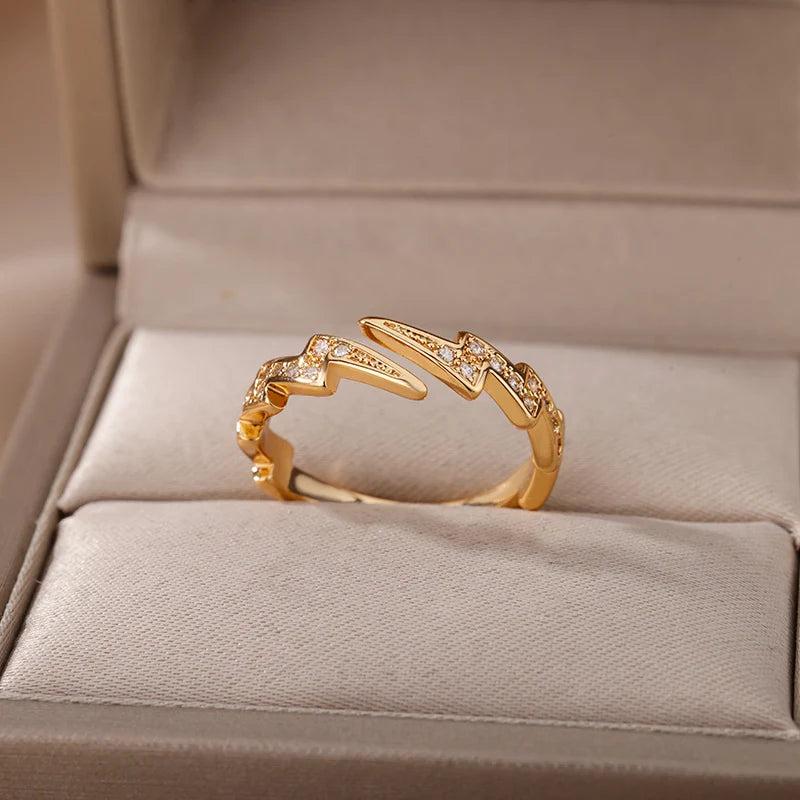 Serafin Lightening Bolt Ring / Stainless Steel 2