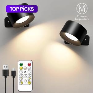 Magnetic RGB Wall Lights, LED Wall Lamp with USB Port, Rechargeable Battery Powered, Adjustable Brightness, Home Decor Lighting Fixture, Modern Mood Lighting #TOP PICKS