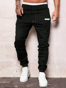 Men's Letter Tape Waistband Sweatpants, Casual Comfy Jogger Pants for Summer, Fashion Men's Bottoms for Daily Wear