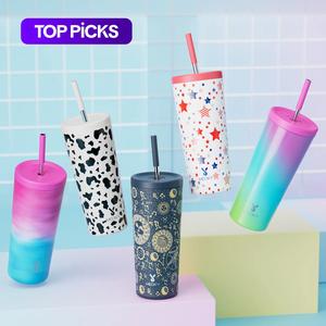 【Meoky】24oz Insulated Tumbler with Lid and Straw, Insulated Water Bottle, Water Bottles for School, Vacuum Insulated Bottle, Suitable for Car Cup Holder, Drinking Supplies for Home, Office, Car & Outdoor Sports, Teenage Gift