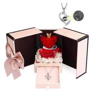 Necklace Gift Set, Gift Box Set with Bear Decor, Jewelry Storage Box, Birthday Party Wedding Gift for Mom, Lover, Girlfriend, Wife, Valentines Gift for Her