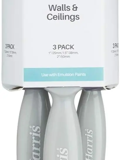 Essentials Walls & Ceilings Paint Brushes - 3 Brush Pack (1", 1.5", 2") - Grey 5