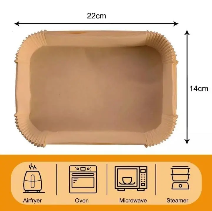 Disposable Air Fryer Liner Paper, 50/100pcs Rectangular Paper Air Fryer Liner Pots, Paper Basket Bowls, Baking Trays, Oven Accessories, Kitchen Gadgets, Household Baking Tools, Kitchen Accessories Bakeware Utensils air  fryer  paper  liners Silicone Meat 7