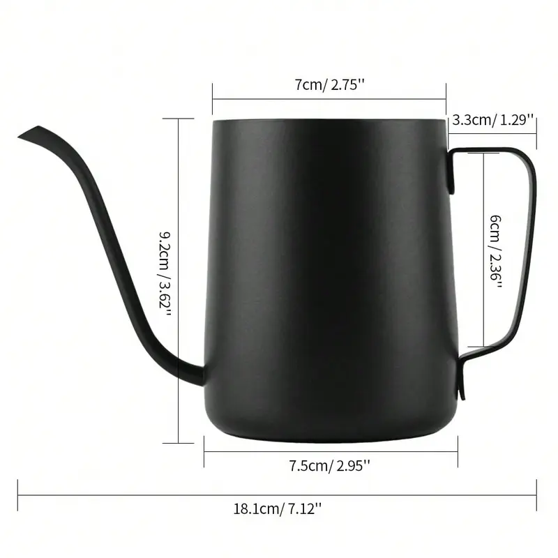 Pour Over Kettle Gooseneck Spout Coffee Tea Pot 12OZ Hanging Ear Hand Long Narrow Drip Cup For Coffee Maker Carafe, Camping Coffee Pot For Travel Coffee Maker Outdoor 2