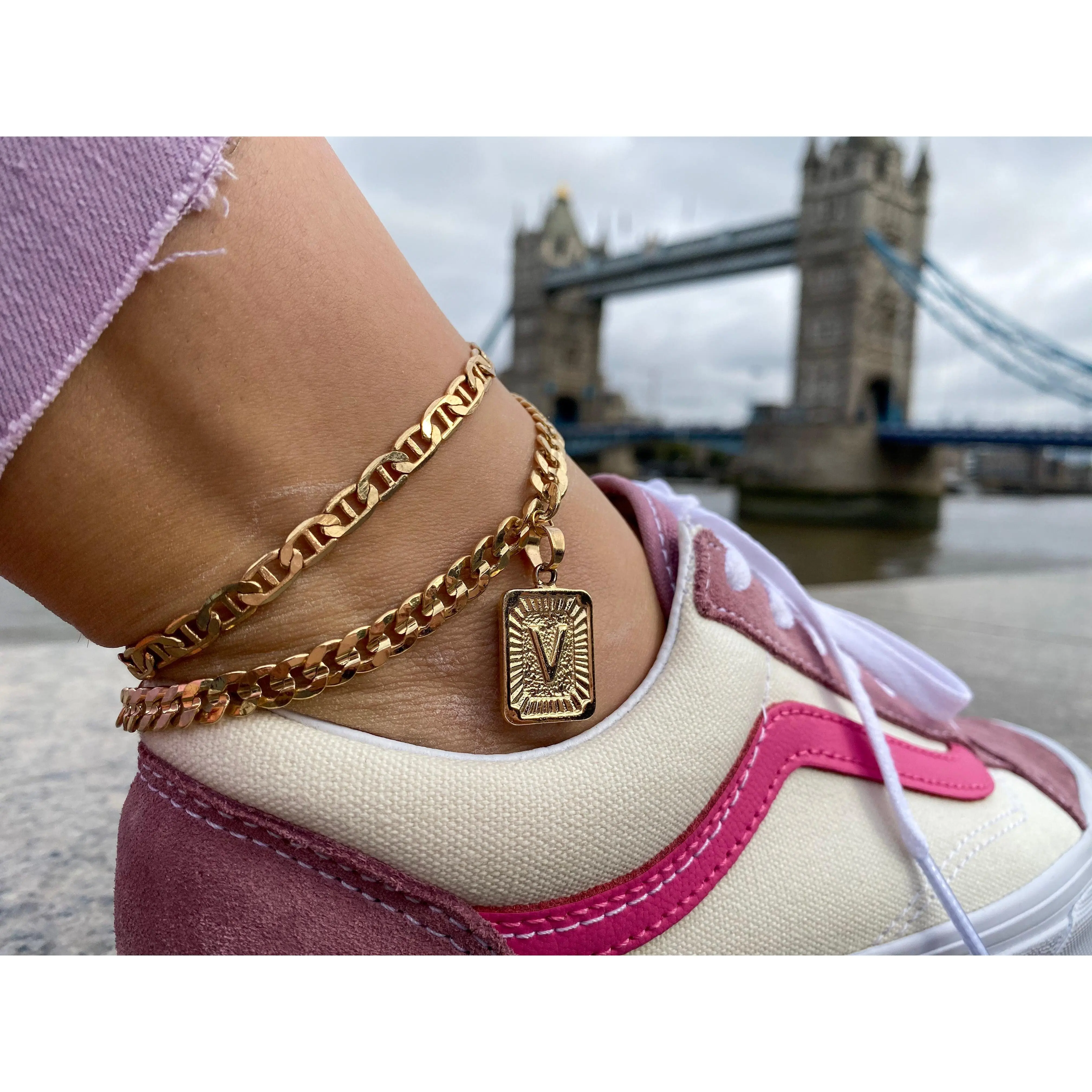 Letter anklet