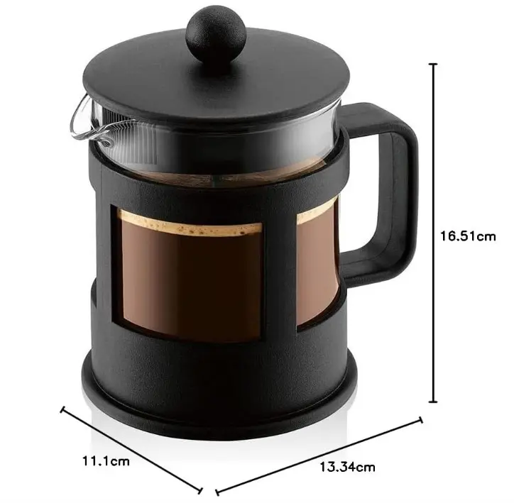 BODUM 1784-01 Kenya 4 Cup French Press Coffee Maker, Black, 0.5 l, 17 oz 8
