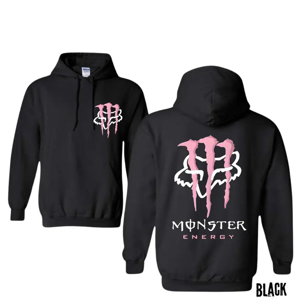 Dirtbike Motocross Fox Racing Monster Energy Drink Pink Off-Road Dirt Bike Hoodie - Sweatshirt - T-shirt, Dirtbike Clothing Apparel Men Women Boys Girls car unisex