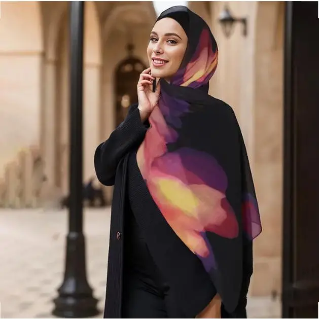 Maryam’s Essential Women Premium Printed Chiffon Hijab Scarf
