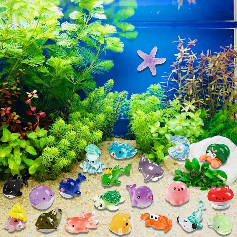36pcs Mini Sea Animals Resin Tiny Ocean Animals Figurines Aquarium Ornaments 6