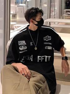 Men's Letter Print Round Neck Tee, Loose Casual Fashion Short Sleeve T-shirt for Summer, Men's Top for Daily Wear