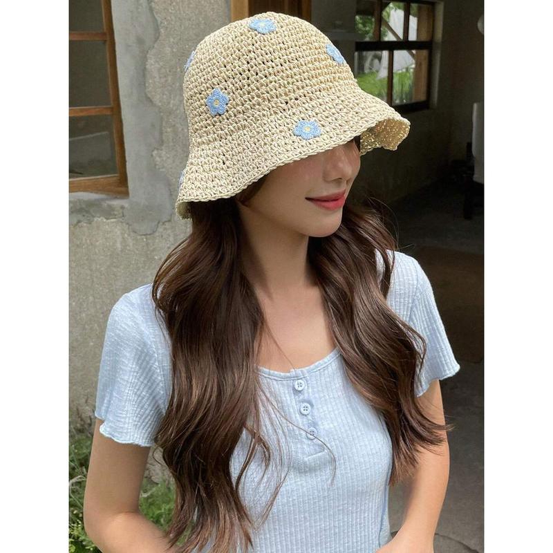 DAZY Women Flower Decor Fashion Straw Hat 2