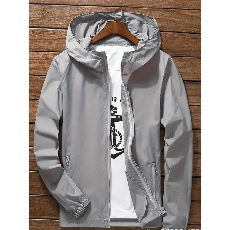 [Light Quick-drying Sun Protection Windbreaker] Thin Spring And Summer Sun Protection Windbreaker For Men And Women, Light And Breathable, Quick-drying Couple Hooded Sun Protection Jacket For Outdoor Windbreaker (random Zipper) 2