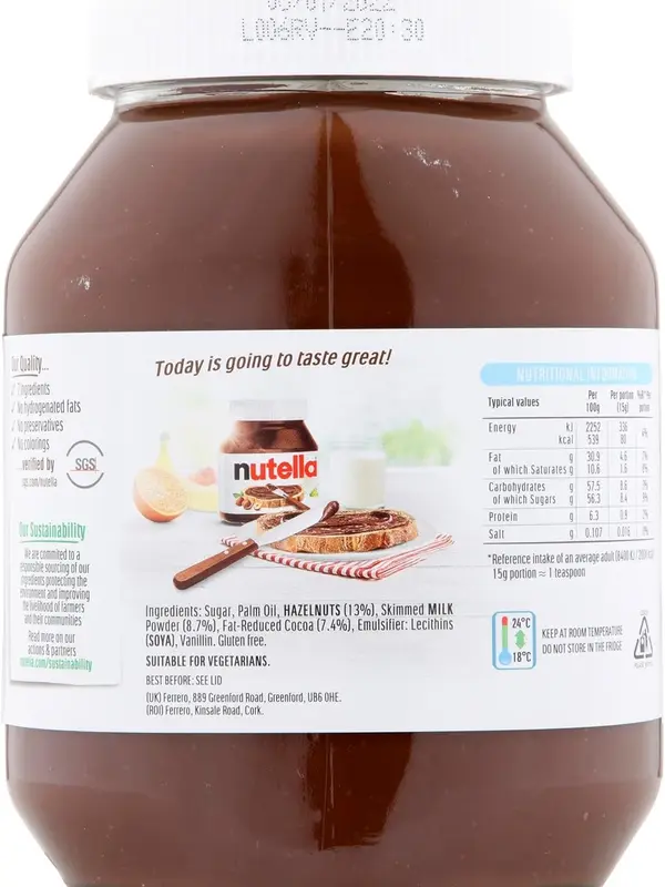 Perfect Mothers Day Gift--Nutella Hazelnut Chocolate Spread 1kg, Family Portion for Breakfast, Pancakes, Party Food 4
