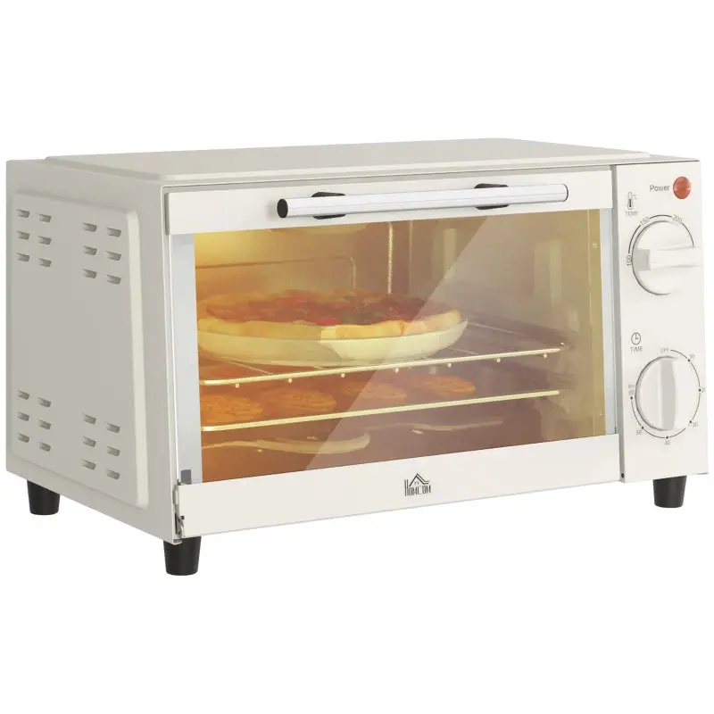 HOMCOM Mini Oven 9L - Countertop Electric Grill & Toaster Oven with Adjustable Temperature, 750W 2