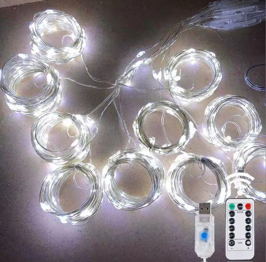 Product Introduction of 3m x 3m LED Curtain Lights - White or Warm White with Adjustable Settings for Weddings, Home Décor, Festivals & Parties 24