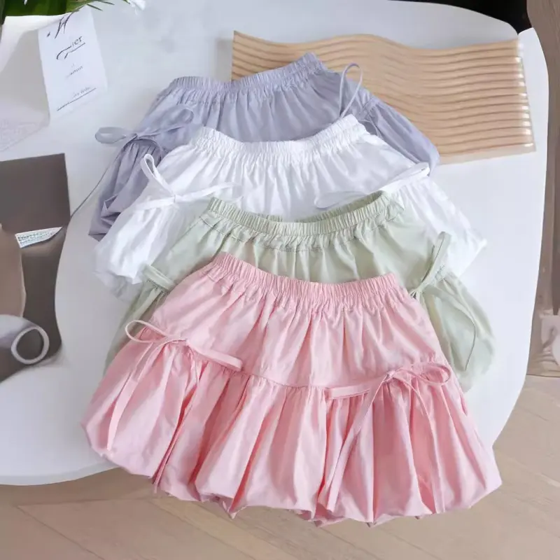 Girls' Summer Princess Western Style Flower Bud Short Culottes NewinsSweet StylebabyAll-Match Pantskirt-XMS 0