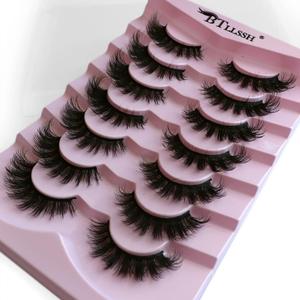 Summer Wispy False Eyelashes, 7 Pairs Naturally Curly Eyelash Extensions Eyelash Clusters, Daily Eye Makeup Enhancement Tool, Summer Makeup, High Quality Eyelashes, False Eyelashes Kit