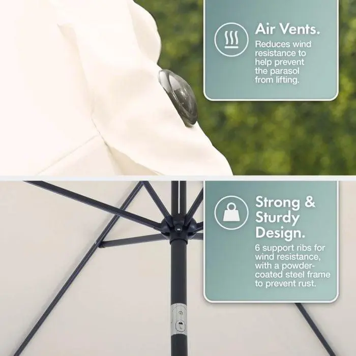 VonHaus Ivory Cream 2m Steel Garden Parasol【UK SELLER】 5
