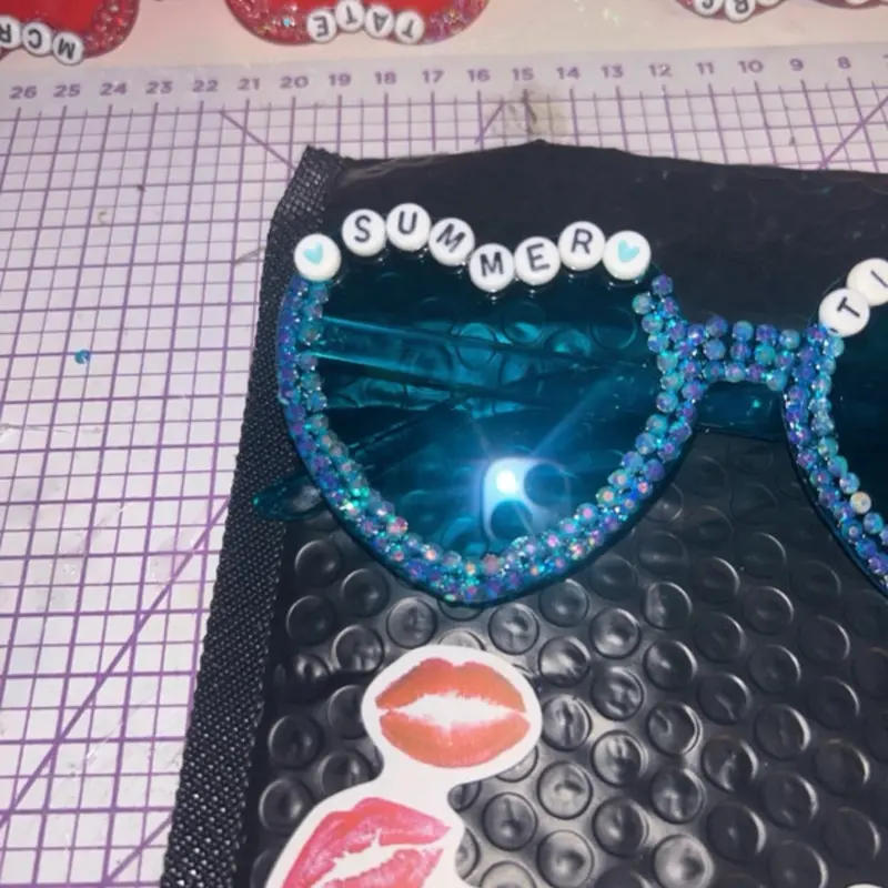 Summer time ball bedazzled glasses 1
