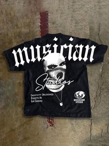 Men's Plain Letter Print Short Sleeve Graphic Tee, Casual Loose Fashion T-shirt for Summer, Men's Top for Daily Wear, Crewneck, Halloween