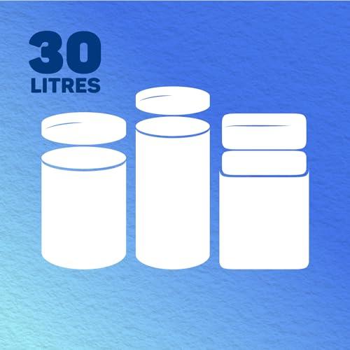 Bacofoil Elasti-Fit Bin Liners - 30L Recycled bin bags, 6 Rolls (72 Bags) - Leak-Proof, Elastic Fastening for Secure Fit - Made from 100% Recycled Plastic - Eco-Friendly Waste Disposal. 6
