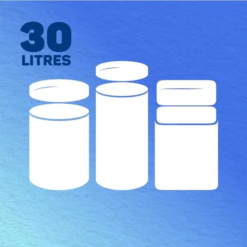 Bacofoil Elasti-Fit Bin Liners - 30L Recycled bin bags, 6 Rolls (72 Bags) - Leak-Proof, Elastic Fastening for Secure Fit - Made from 100% Recycled Plastic - Eco-Friendly Waste Disposal. 6