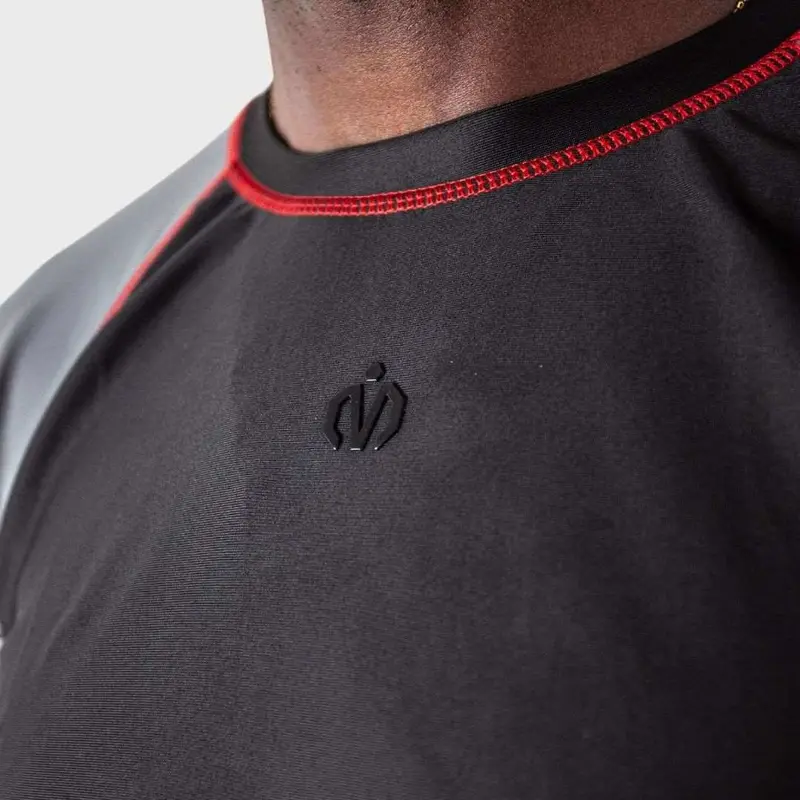 MEMFitness Men's Ambition Rash Guard Black Grey 3