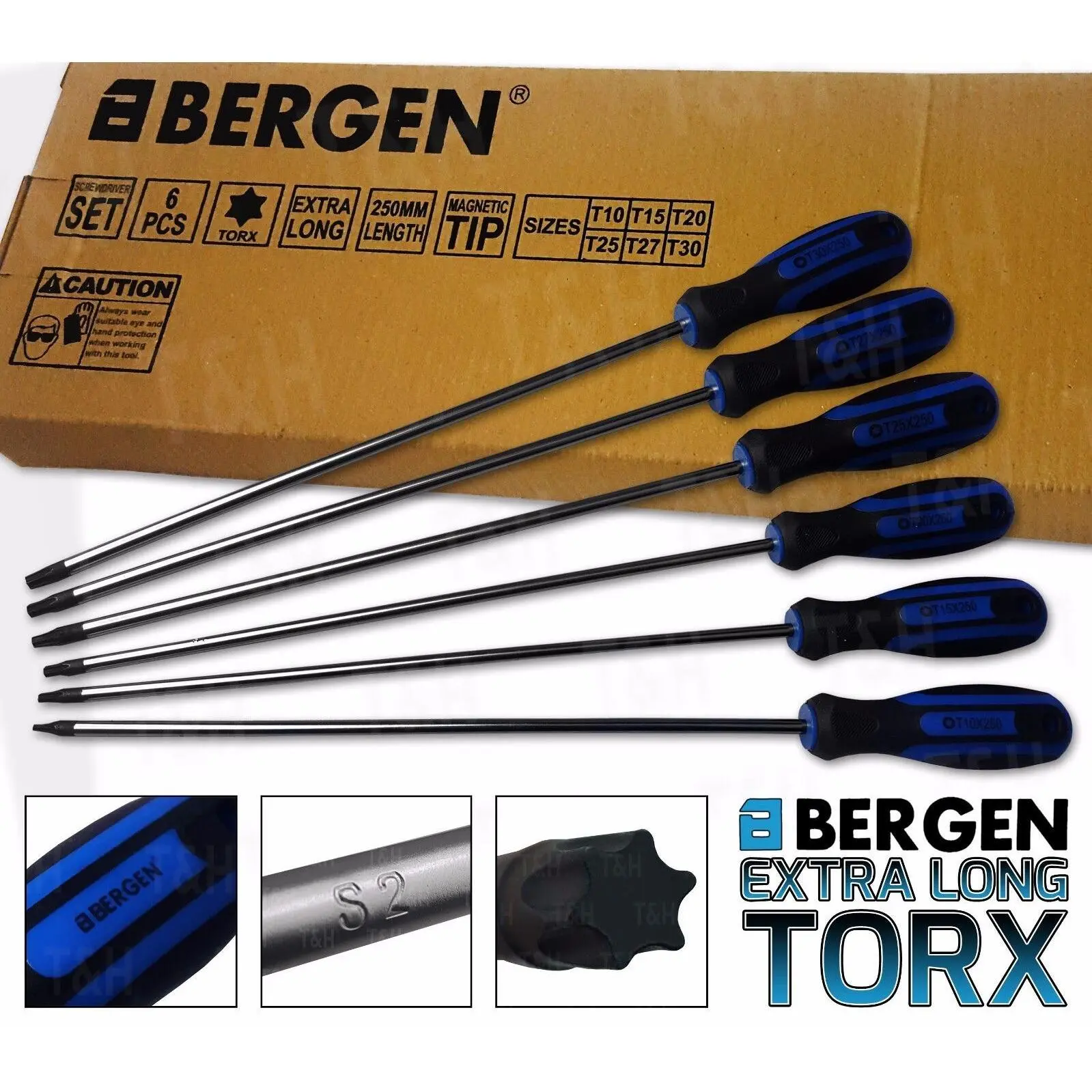 US PRO Magnetic TORX S2 Screwdriver Set Star Set T10-T30 Torx Drive