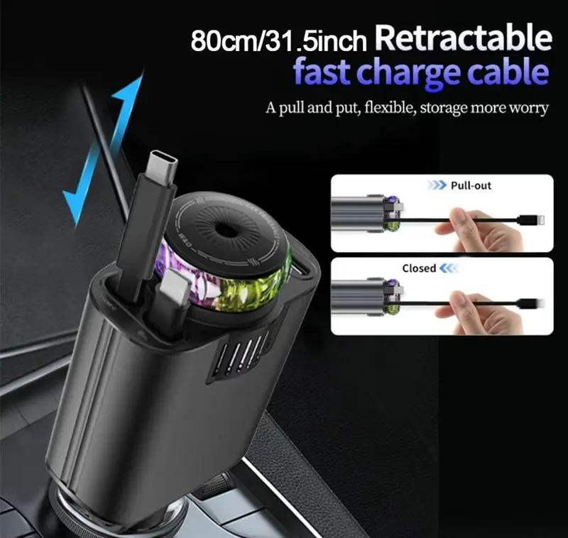 5-In-1 Smart Devices Charging Cable,Aromatic Smoke Air Freshener Metre Long With 240V Of Fast Charging Made For Durability And Functionality Wireless Electronic Cellphone 6